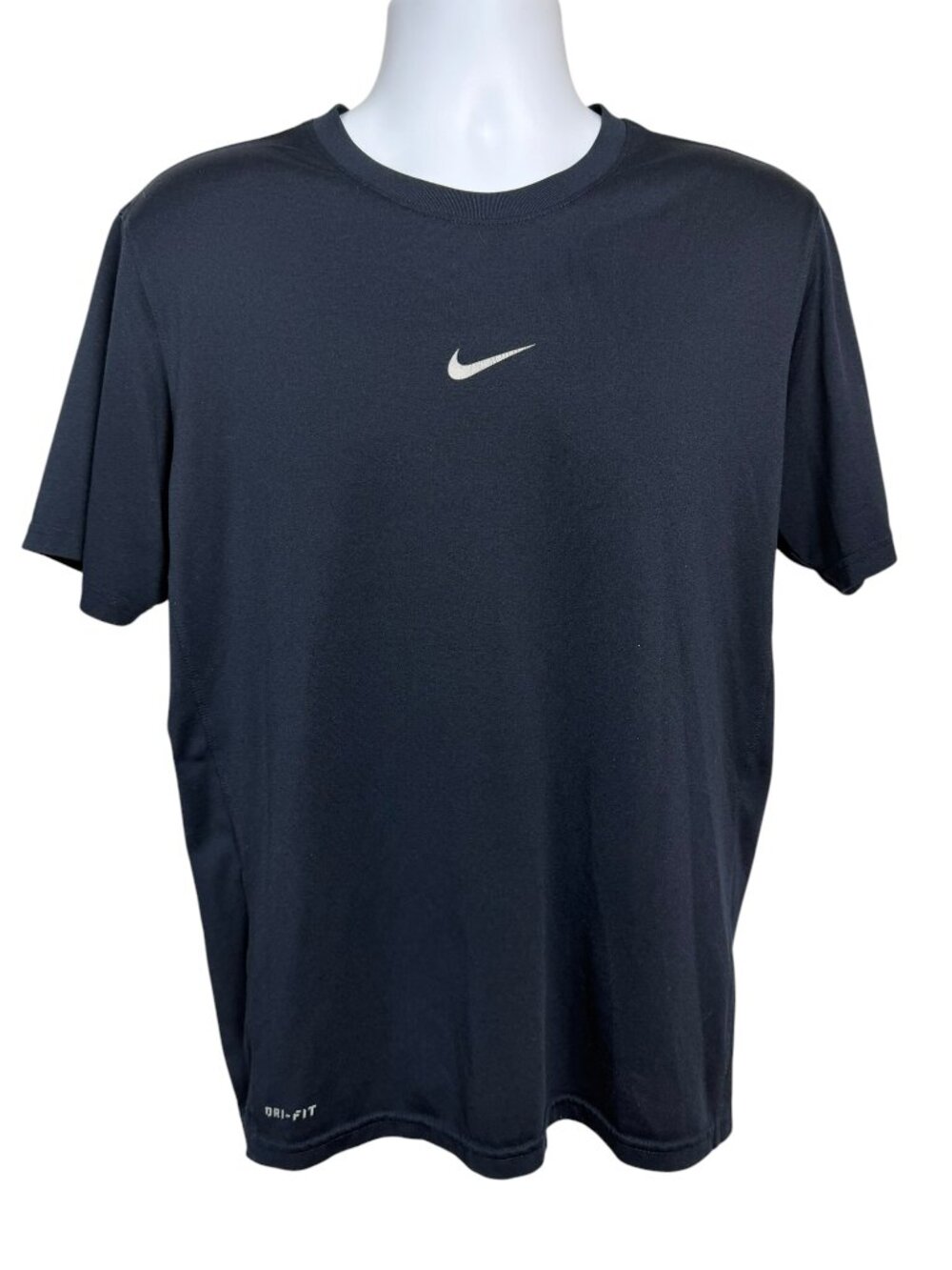 Nike Dri-FIT Tee Shirt Mens M Black Athletic Training Gym Running Swoosh